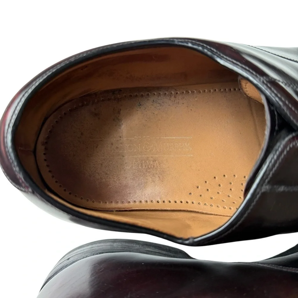 4/$25 Johnston & Murphy Cap Toe Oxford Shoes Burgundy Leather Men’s Size 10.5